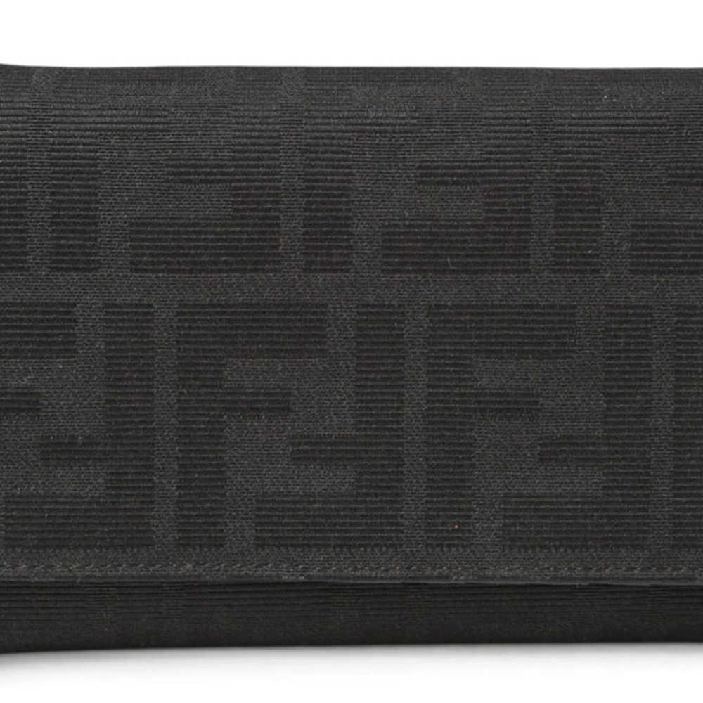 Fendi Bi-fold Wallet, FENDI Folding Wallet 8M0029 ZUCCA Pattern, Black